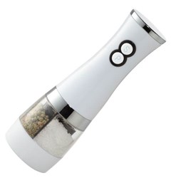 Zobrazit detaily pro Bílo-stříbrný elektrický mlýnek na sůl i pepř Obrázky: Bílo-stříbrný elektrický mlýnek na sůl i pepř