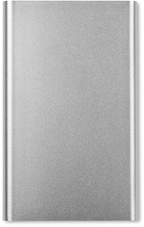 Zobrazit detaily pro Stříbrná plochá hliníková power banka 4000 mAh Obrázky: Stříbrná plochá hliníková power banka 4000 mAh