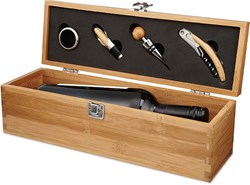 Zobrazit detaily pro Bambusový box na láhev vína s příslušenstvím Obrázky: Bambusový box na láhev vína s příslušenstvím