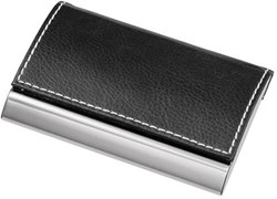 Zobrazit detaily pro Černo-stříbrný vizitkář PIET s bílým prošitím Obrázky: Černo-stříbrný vizitkář PIET s bílým prošitím