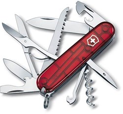 Zobrazit detaily pro Victorinox HUNTSMAN kapesní nůž transp. červený Obrázky: Victorinox HUNTSMAN kapesní nůž transp. červený