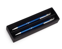 Zobrazit detaily pro Modrá sada hliník. kul. pera a mikrotužky v boxu Obrázky: Modrá sada hliník. kul. pera a mikrotužky v boxu