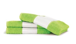 Zobrazit detaily pro Sv. zelená osuška PRINT 400 g/m2, bílá bordura Obrázky: Sv. zelená osuška PRINT 400 g/m2, bílá bordura