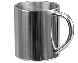 Zobrazit detaily pro Stříbrný rovný nerezový termohrnek 240 ml Obrázky: Stříbrný rovný nerezový termohrnek 240 ml