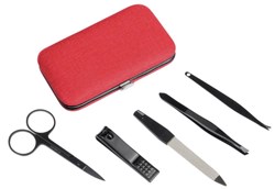 Zobrazit detaily pro Pětidílná manikúra v červeném PU pouzdru Obrázky: Pětidílná manikúra v červeném PU pouzdru