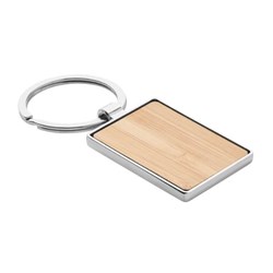 Zobrazit detaily pro Obdélníkový kovový přívěsek s plochou z bambusu Obrázky: Obdélníkový kovový přívěsek s plochou z bambusu