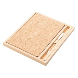 Zobrazit detaily pro Sada zápisníku A5 a kuličkového pera z korku Obrázky: Sada zápisníku A5 a kuličkového pera z korku