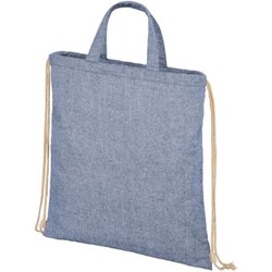 Zobrazit detaily pro Modrá taška/batoh z recykl. bavlny , 210g Obrázky: Modrá taška/batoh z recykl. bavlny , 210g