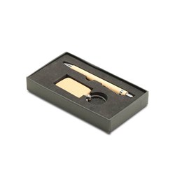 Zobrazit detaily pro Dárková sada s kuličkovým perem a přívěskem na klíče, hnědá Obrázky: Dárková sada s kuličkovým perem a přívěskem na klíče, hnědá