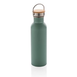 Zobrazit detaily pro Zelená nerez. láhev s bambusovým uzávěrem 700ml Obrázky: Zelená nerez. láhev s bambusovým uzávěrem 700ml