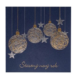 Zobrazit detaily pro Modrá novoročenka s ražbou baněk a hvězdiček Obrázky: Modrá novoročenka s ražbou baněk a hvězdiček