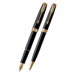 Zobrazit detaily pro Parker Sonnet Matte Black GT, set pl. a kulič. pera Obrázky: Parker Sonnet Matte Black GT, set pl. a kulič. pera