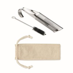 Zobrazit detaily pro Nerezový louhovač čaje v bavlněném sáčku Obrázky: Nerezový louhovač čaje v bavlněném sáčku