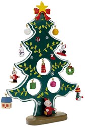 Zobrazit detaily pro Dřevěný vánoční stromek i s 12 ozdobami Obrázky: Dřevěný vánoční stromek i s 12 ozdobami