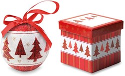 Zobrazit detaily pro Vánoční baňka s motivem vánočních stromků Obrázky: Vánoční baňka s motivem vánočních stromků
