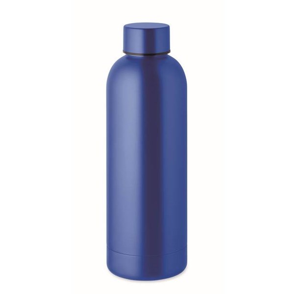 Obrázky: Dvoustěnná recykl. nerez láhev 0,5l, modrá, Obrázek 2