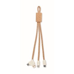 Zobrazit detaily pro Nabíjecí kabel 3v1 z korku Obrázky: Nabíjecí kabel 3v1 z korku