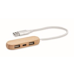 Zobrazit detaily pro Tříportový USB bambusový rozbočovač Obrázky: Tříportový USB bambusový rozbočovač