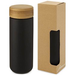 Zobrazit detaily pro Černý keramický hrnek Lumi 300 ml s bambus. víčkem Obrázky: Černý keramický hrnek Lumi 300 ml s bambus. víčkem