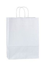 Zobrazit detaily pro Papírová taška 26x12x34 cm,krouc. šňůra, bílá-kraft Obrázky: Papírová taška 26x12x34 cm,krouc. šňůra, bílá-kraft