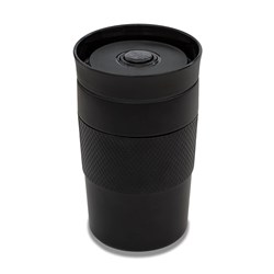 Zobrazit detaily pro Černý termohrnek 320 ml s tlačítkovým uzávěrem Obrázky: Černý termohrnek 320 ml s tlačítkovým uzávěrem