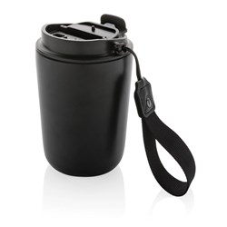 Obrázky: Černý termohrnek Cuppa 0,38 l z ner.oceli s poutkem