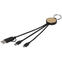 Zobrazit detaily pro Nabíjecí kabel 6v1 z rec. plastu/bambusu s kroužkem Obrázky: Nabíjecí kabel 6v1 z rec. plastu/bambusu s kroužkem