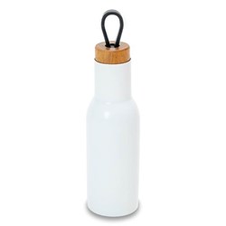 Zobrazit detaily pro Bílá termoska 400 ml z nerez oceli, dřevěný uzávěr Obrázky: Bílá termoska 400 ml z nerez oceli, dřevěný uzávěr
