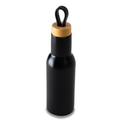 Zobrazit detaily pro Černá termoska 400ml z nerez oceli, dřevěný uzávěr Obrázky: Černá termoska 400ml z nerez oceli, dřevěný uzávěr