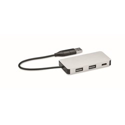 Zobrazit detaily pro USB rozbočovač s 20cm kabelem, bílý Obrázky: USB rozbočovač s 20cm kabelem, bílý
