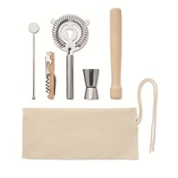 Zobrazit detaily pro Pětidílná koktejlová sada v bavlněném sáčku Obrázky: Pětidílná koktejlová sada v bavlněném sáčku