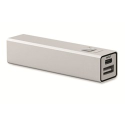 Zobrazit detaily pro Stříbrná hliníková power banka 2600 mAh Obrázky: Stříbrná hliníková power banka 2600 mAh