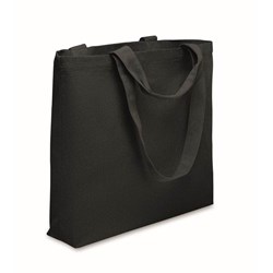 Zobrazit detaily pro Plážová taška plátěná 320g se složeným dnem, černá Obrázky: Plážová taška plátěná 320g se složeným dnem, černá