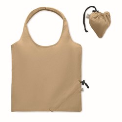 Zobrazit detaily pro Rec. skládací nákupní taška 140g, srdíčko, khaki Obrázky: Rec. skládací nákupní taška 140g, srdíčko, khaki