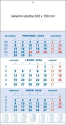 Zobrazit detaily pro Tříměsíční nástěnný kalendář modrý STANDARD Obrázky: Tříměsíční nástěnný kalendář modrý STANDARD