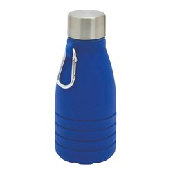 Zobrazit detaily pro Modrá skládací silik. láhev s karabinou, 550ml Obrázky: Modrá skládací silik. láhev s karabinou, 550ml