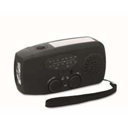 Zobrazit detaily pro Přenosné rádio s LED svítilnou, černá Obrázky: Přenosné rádio s LED svítilnou, černá