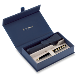 Zobrazit detaily pro KP WATERMAN Expert Black GT + modré kožené pouzdro Obrázky: KP WATERMAN Expert Black GT + modré kožené pouzdro